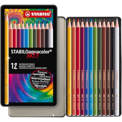 STABILO Aquarell-Buntstift aquacolor ARTY 12er Metalletui STABILO Aquarell-Buntstift aquacolor ARTY 12er Metalletui