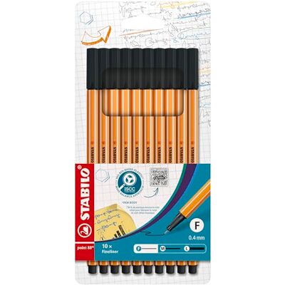 STABILO Fineliner point 88 10er Etui, schwarz STABILO Fineliner point 88 10er Etui, schwarz