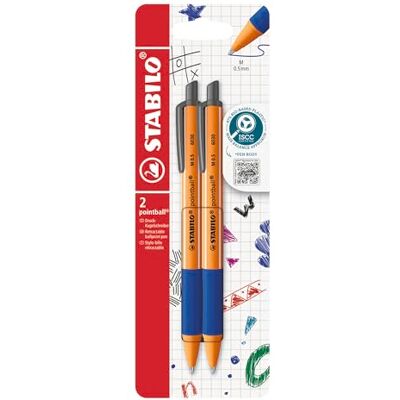 STABILO Druck-Kugelschreiber pointball 2er Pack blau STABILO Druck-Kugelschreiber pointball 2er Pack blau