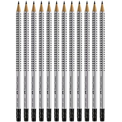 Faber-Castell GRIP 2001 Bleistift HB mit Radierspitze 12 Stück (Single) Faber-Castell GRIP 2001 Bleistift HB mit Radierspitze 12 Stück (Single)