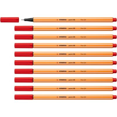 STABILO Fineliner point 88 10er Pack hellrot 10er Pack, hellrot STABILO Fineliner point 88 10er Pack hellrot 10er Pack, hellrot