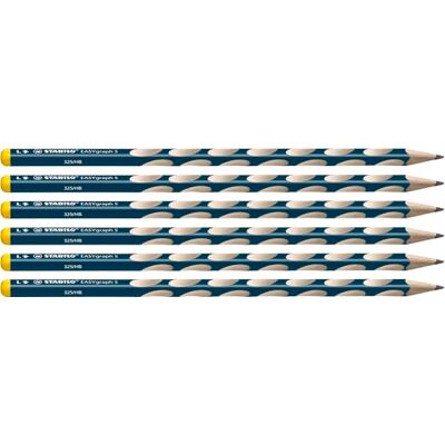 STABILO Schmaler Dreikant-Bleistift für Linkshänder EASYgraph S in petrol 6er Pack Härtegrad HB STABILO Schmaler Dreikant-Bleistift für Linkshänder EASYgraph S in petrol 6er Pack Härtegrad HB