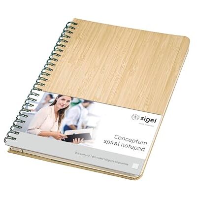 Sigel Conceptum Premium Spiralblock A5 Dotted Bambuscover Hardcover CO672, Nachhaltiges 100g Papier, Red Dot Award 2022, robuste Spiralbindung Sigel Conceptum Premium Spiralblock A5 Dotted Bambuscover Hardcover CO672, Nachhaltiges 100g Papier, Red Dot Award 2022, robuste Spiralbindung