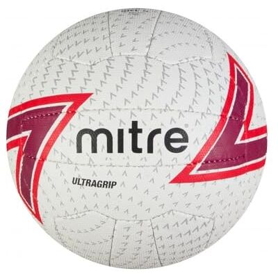 Mitre Ultragrip Netball Ball für alle Bedingungen Beliebter Style Strapazierfähiges Design Netball, Weiß/Chilli/Scharlach/Schwarz, 5 Mitre Ultragrip Netball Ball für alle Bedingungen Beliebter Style Strapazierfähiges Design Netball, Weiß/Chilli/Scharlach/Schwarz, 5