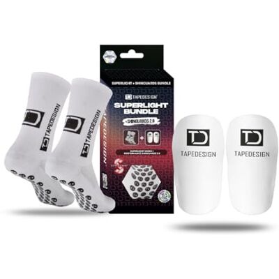 Tapedesign – Bundle Superlight Grip Socks + Shinguards 2.0 – Ultraleichte Fußball Socken mit Anti-Rutsch Noppen & anpassbare Schienbeinschoner – Perfekter Halt für Fußball, Training & Wettkampf Tapedesign – Bundle Superlight Grip Socks + Shinguards 2.0 – Ultraleichte Fußball Socken mit Anti-Rutsch Noppen & anpassbare Schienbeinschoner – Perfekter Halt für Fußball, Training & Wettkampf