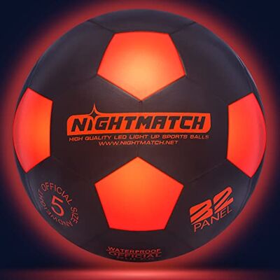 NIGHTMATCH LED Leuchtfußball fußball Offizielle Größe 5 Wasserdicht Im Dunkeln leuchten Fussball Kinder & Erwachsene Leuchtender Fußball Für Drinnen & Draußen NIGHTMATCH LED Leuchtfußball fußball Offizielle Größe 5 Wasserdicht Im Dunkeln leuchten Fussball Kinder & Erwachsene Leuchtender Fußball Für Drinnen & Draußen
