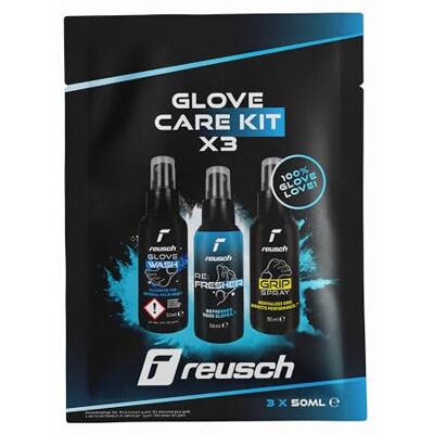 Reusch Torwarthandschuhpflege-Set für Torhüter reinigt, erfrischt, verbessert den Grip & verlängert die Lebensdauer der Torwarthandschuhe Top-Leistung im Training & Spiel Glove Care Kit x3 Reusch Torwarthandschuhpflege-Set für Torhüter reinigt, erfrischt, verbessert den Grip & verlängert die Lebensdauer der Torwarthandschuhe Top-Leistung im Training & Spiel Glove Care Kit x3