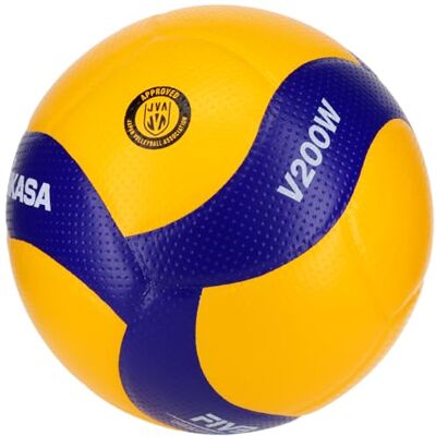 Mikasa Unisex V200W-Fivb Volleybälle, Blue/Gelb, 5 Mikasa Unisex V200W-Fivb Volleybälle, Blue/Gelb, 5