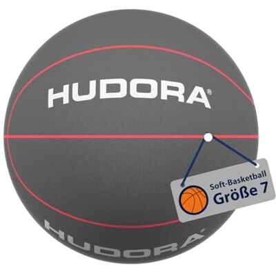 HUDORA Soft-Basketball – Größe 7, Ø 24 cm – ca. 340 g leicht – Grauer Schaumstoff-Basketball – lautlos für Indoor und Outdoor – kinderfreundlich, leise & griffig – für Familie – Garten & Spielplatz HUDORA Soft-Basketball – Größe 7, Ø 24 cm – ca. 340 g leicht – Grauer Schaumstoff-Basketball – lautlos für Indoor und Outdoor – kinderfreundlich, leise & griffig – für Familie – Garten & Spielplatz