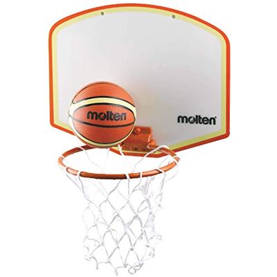 Molten KB100V12 Mini Basketball-Set, Klebehalterung, Board (28 x 15.5 cm), Bällchen (Ø 9 cm), Ring (Ø 16 cm), Paketeinheit 12 Molten KB100V12 Mini Basketball-Set, Klebehalterung, Board (28 x 15.5 cm), Bällchen (Ø 9 cm), Ring (Ø 16 cm), Paketeinheit 12