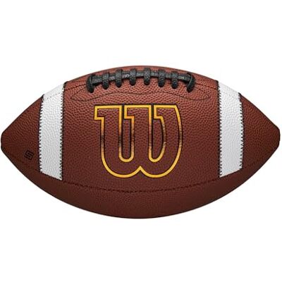 WILSON GST SpeedSkin Football, Mit Außenhülle aus Leder und ACL-Präzisionsschnürung, Für verbesserten Grip und präzise Würfe, Farbe: Braun, Jugendgröße WILSON GST SpeedSkin Football, Mit Außenhülle aus Leder und ACL-Präzisionsschnürung, Für verbesserten Grip und präzise Würfe, Farbe: Braun, Jugendgröße