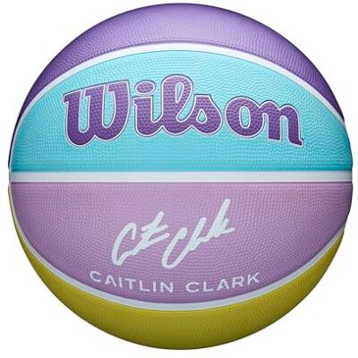 WILSON Caitlin Clark Inspire Basketball, Präzisionskanäle, Verbesserter Luftstrom und universale Traktion, Farbe: Lila, Größe: 6 WILSON Caitlin Clark Inspire Basketball, Präzisionskanäle, Verbesserter Luftstrom und universale Traktion, Farbe: Lila, Größe: 6