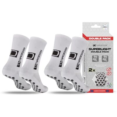 Tapedesign – Doppelpack Superlight Socks – 2 Paar ultraleichte Grip Socken für Fußball & Sport – Super dünn & elastisch – Rutschfest in Schuhen – Maximaler Halt & Komfort für Training & Wettkampf Tapedesign – Doppelpack Superlight Socks – 2 Paar ultraleichte Grip Socken für Fußball & Sport – Super dünn & elastisch – Rutschfest in Schuhen – Maximaler Halt & Komfort für Training & Wettkampf