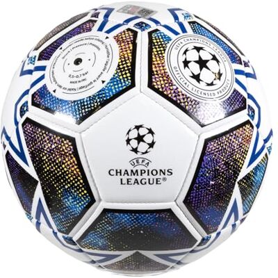 Hy-Pro UEFA Champions League Fußball, Größe 5, offiziell lizenziert, Training, Match, Merchandise, Sammlerstück für Kinder und Erwachsene, tolles Fußballgeschenk, Weiß/Blau/Grün Hy-Pro UEFA Champions League Fußball, Größe 5, offiziell lizenziert, Training, Match, Merchandise, Sammlerstück für Kinder und Erwachsene, tolles Fußballgeschenk, Weiß/Blau/Grün