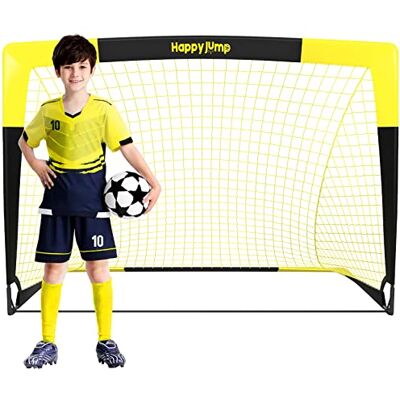 Happy Jump Pop-Up Fußballtor –90x67 cm, 1 Tor, Schwarz Gelb Faltbares Tor aus Glasfaser für Kinder & Erwachsene Ideal für Garten & Park Happy Jump Pop-Up Fußballtor –90x67 cm, 1 Tor, Schwarz Gelb Faltbares Tor aus Glasfaser für Kinder & Erwachsene Ideal für Garten & Park