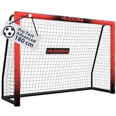 HUDORA Fußballtor Pro Tect 180 Advanced – Outdoor Fußballtor mit Netz und wetterfester Ummantelung für Kinder/Erwachsene – Einfacher Aufbau im Garten – Torwand mit Reiß- und Klettverschlüssen – red HUDORA Fußballtor Pro Tect 180 Advanced – Outdoor Fußballtor mit Netz und wetterfester Ummantelung für Kinder/Erwachsene – Einfacher Aufbau im Garten – Torwand mit Reiß- und Klettverschlüssen – red