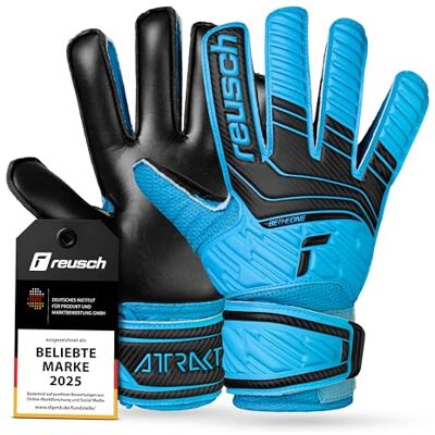 Reusch Torwarthandschuhe Kinder robuster Grip & stabile Passform für Training & Spiel, für Kunstrasen, Naturrasen & Hartplatz, für Nachwuchs-Torhüter, Größe 4-8, Attrakt Solid Junior Reusch Torwarthandschuhe Kinder robuster Grip & stabile Passform für Training & Spiel, für Kunstrasen, Naturrasen & Hartplatz, für Nachwuchs-Torhüter, Größe 4-8, Attrakt Solid Junior