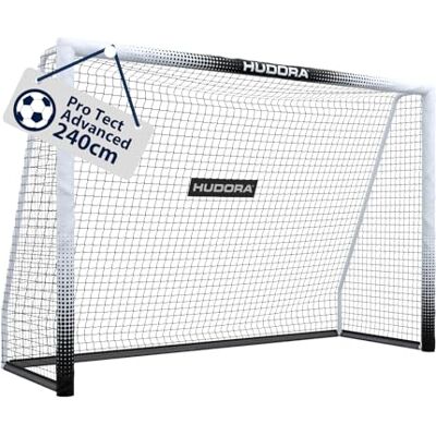 HUDORA Fußballtor Pro Tect 240 Advanced – Outdoor Fußballtor mit Netz und wetterfester Ummantelung für Kinder/Erwachsene – Einfacher Aufbau im Garten – Torwand mit Reiß- und Klettverschlüssen – White HUDORA Fußballtor Pro Tect 240 Advanced – Outdoor Fußballtor mit Netz und wetterfester Ummantelung für Kinder/Erwachsene – Einfacher Aufbau im Garten – Torwand mit Reiß- und Klettverschlüssen – White