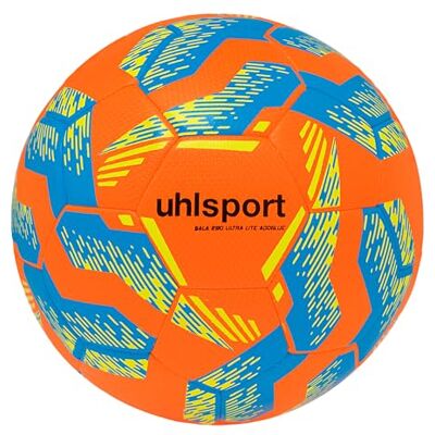 uhlsport Hallen-Fußball Futsal-Ball für Kinder und Jugend Sala Ultra Lite 290 Addglue Größe 3 und 4, Fluo orange/Cyan/Fluo Gel uhlsport Hallen-Fußball Futsal-Ball für Kinder und Jugend Sala Ultra Lite 290 Addglue Größe 3 und 4, Fluo orange/Cyan/Fluo Gel