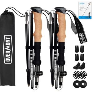 OVERMONT Wanderstöcke Carbon Ultraleicht faltbar verstellbar 105-125CM Trekkingstöcke Stoßdämpfend Nordic Walking Stöcke 1 Paar mit All Terrain Zubehör OVERMONT Wanderstöcke Carbon Ultraleicht faltbar verstellbar 105-125CM Trekkingstöcke Stoßdämpfend Nordic Walking Stöcke 1 Paar mit All Terrain Zubehör