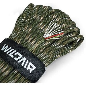 WILDAIR Survival Paracord Parachute Fire Cord Survival Ropes 4-in-1 5/32" Diameter U.S. Military Type III with Integrated Fishing Line, Fire-Starter Tinder (Forest Camo) WILDAIR Survival Paracord Parachute Fire Cord Survival Ropes 4-in-1 5/32" Diameter U.S. Military Type III with Integrated Fishing Line, Fire-Starter Tinder (Forest Camo)