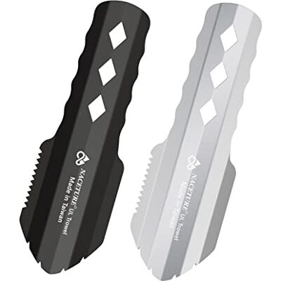 NACETURE Ultraleichte Backpackkelle aus Aluminium, kleines Töpfchen, Multitool mit längerem Griff, unverzichtbar für Wandern, Camping und Überlebenstaschen, Schwarz, 1 Stück (Silber und Schwarz) NACETURE Ultraleichte Backpackkelle aus Aluminium, kleines Töpfchen, Multitool mit längerem Griff, unverzichtbar für Wandern, Camping und Überlebenstaschen, Schwarz, 1 Stück (Silber und Schwarz)