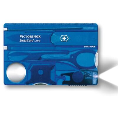 Victorinox Swiss Card Lite Multitool, Blau, 13 Funktionen, Taschenlampe Funktionale Kreditkarte für EDC und Reise mit Lupe, Schere, Klinge und Kugelschreiber, 82 x 55 x 4 mm, Swiss Made Victorinox Swiss Card Lite Multitool, Blau, 13 Funktionen, Taschenlampe Funktionale Kreditkarte für EDC und Reise mit Lupe, Schere, Klinge und Kugelschreiber, 82 x 55 x 4 mm, Swiss Made
