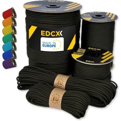EdcX Paracord 550 Typ III 4 mm – 7 Kern-Strängen, 100% Nylon, reißfest bis 250 kg – 35+ Farben (10/15/30/50/100/300 m) – Survival-Seil, Fallschirmschnur, Armband Made in EU (Army Green, 30 m) EdcX Paracord 550 Typ III 4 mm – 7 Kern-Strängen, 100% Nylon, reißfest bis 250 kg – 35+ Farben (10/15/30/50/100/300 m) – Survival-Seil, Fallschirmschnur, Armband Made in EU (Army Green, 30 m)