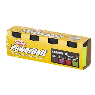 Berkley PowerBait Trout Dough Season Pack, 4 Farben und Geschmacksrichtungen für das ganzjährige Forellenfischen, mit Duftstoffen versetzter, formbarer Köder, alle Könnensstufen, Herbstpackung Berkley PowerBait Trout Dough Season Pack, 4 Farben und Geschmacksrichtungen für das ganzjährige Forellenfischen, mit Duftstoffen versetzter, formbarer Köder, alle Könnensstufen, Herbstpackung