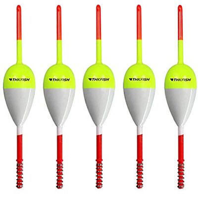 THKFISH Angelposen für Balsaholz, Federbobber für Crappie, Panfish, Zander, 5,2 x 2,9 x 14,9 cm, 5 Stück, Gelb THKFISH Angelposen für Balsaholz, Federbobber für Crappie, Panfish, Zander, 5,2 x 2,9 x 14,9 cm, 5 Stück, Gelb