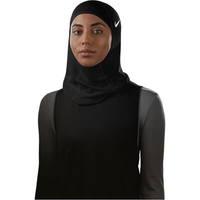 NIKE Damen Pro Hijab 2.0 Sport Hijab Trainingskopftuch Running Fitness Training atmungsaktiv, Black/White, M/L NIKE Damen Pro Hijab 2.0 Sport Hijab Trainingskopftuch Running Fitness Training atmungsaktiv, Black/White, M/L