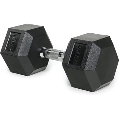 TREXO X Hexagon-Kurzhantel 15 kg Gusseisen gummiert, verchromter Griff für Krafttraining zu Hause & im Gym für Männer und Frauen TREXO X Hexagon-Kurzhantel 15 kg Gusseisen gummiert, verchromter Griff für Krafttraining zu Hause & im Gym für Männer und Frauen