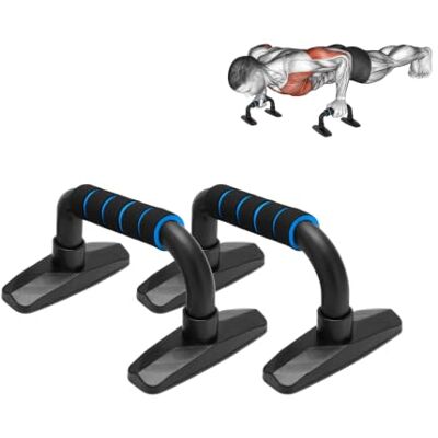 PARENCE – Rutschfeste Pumpen-Griffe – 2 ergonomische Liegestützstangen für das Heimtraining – stabil und robust – 200 kg Last – Komfort-Griffe – Fitness, Krafttraining PARENCE – Rutschfeste Pumpen-Griffe – 2 ergonomische Liegestützstangen für das Heimtraining – stabil und robust – 200 kg Last – Komfort-Griffe – Fitness, Krafttraining