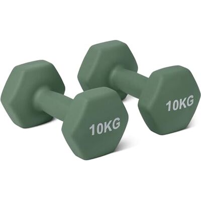 Amazon Basics Neopren Hanteln Gewichte, Hantelset, 2er-Set, 10kg, Sechseckig, für Krafttraining und Fitnesskurse Amazon Basics Neopren Hanteln Gewichte, Hantelset, 2er-Set, 10kg, Sechseckig, für Krafttraining und Fitnesskurse