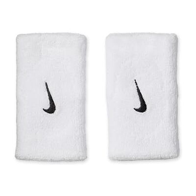 NIKE Swoosh Classic Doublewide Wristbands 2er Pack Schweißbänder Tennis Fitness Running Handgelenkbänder breit, White/Black, One Size NIKE Swoosh Classic Doublewide Wristbands 2er Pack Schweißbänder Tennis Fitness Running Handgelenkbänder breit, White/Black, One Size