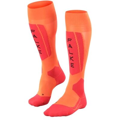 FALKE Herren Skisocken SK5 Expert M Kh Seide Funktionsmaterial warm dünn 1 Paar, Orange Flash 8034, 46-48 FALKE Herren Skisocken SK5 Expert M Kh Seide Funktionsmaterial warm dünn 1 Paar, Orange Flash 8034, 46-48