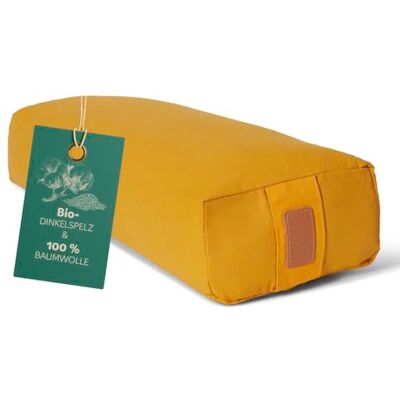 #DoYourYoga Yogabolster »Paravati« mit Bio-Dinkelspelz (KBA), waschbarer Bezug, 67cm x 13cm, Yogakissen/Sitzkissen/Zafukissen für Yin Yoga indischgelb #DoYourYoga Yogabolster »Paravati« mit Bio-Dinkelspelz (KBA), waschbarer Bezug, 67cm x 13cm, Yogakissen/Sitzkissen/Zafukissen für Yin Yoga indischgelb
