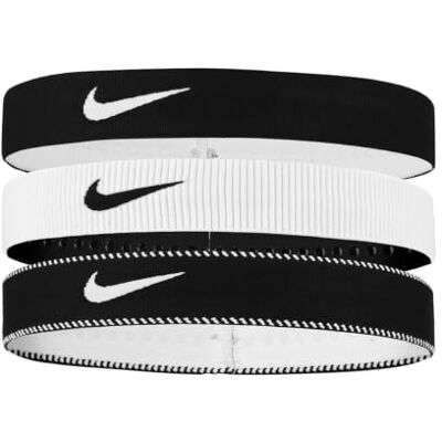 NIKE Herren Flex Classic Wide Headbands 3er Pack Stirnbänder Running Fitness Training Sport Haarband Set breit, Black/White/Black, One Size NIKE Herren Flex Classic Wide Headbands 3er Pack Stirnbänder Running Fitness Training Sport Haarband Set breit, Black/White/Black, One Size