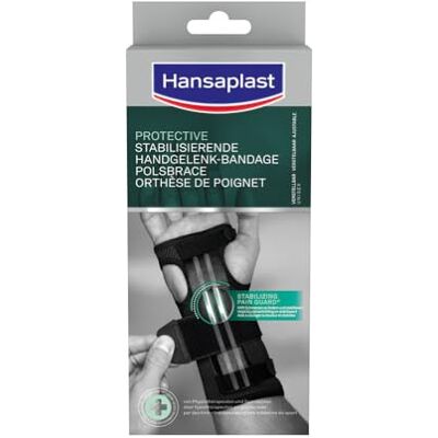 Beiersdorf Hansaplast Protective stabilisierende Handgelenk-Bandage, Hangelenkschoner unterstützt & entlastet das Gelenk, Handgelenkstütze fördert die Regeneration, Unisex Beiersdorf Hansaplast Protective stabilisierende Handgelenk-Bandage, Hangelenkschoner unterstützt & entlastet das Gelenk, Handgelenkstütze fördert die Regeneration, Unisex