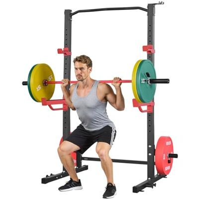 VEVOR Power Cage Squat Rack 454 kg Belastbar, multifunktionales Power Rack für Heimfitnessstudio mit 4 Bandhalterungen & verstellbarem J-Haken & Sicherheitsstangen für Klimmzüge mit Langhantel VEVOR Power Cage Squat Rack 454 kg Belastbar, multifunktionales Power Rack für Heimfitnessstudio mit 4 Bandhalterungen & verstellbarem J-Haken & Sicherheitsstangen für Klimmzüge mit Langhantel
