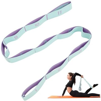 AiQInu Yoga Stretch Gurt, Resistance Bands Mit 11 Schleifen, Hochelastischer Fitnessbänder, Hochelastischer Elastische Widerstandsbänder für Pilates Fitness Stretching Training AiQInu Yoga Stretch Gurt, Resistance Bands Mit 11 Schleifen, Hochelastischer Fitnessbänder, Hochelastischer Elastische Widerstandsbänder für Pilates Fitness Stretching Training