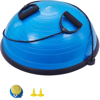 VEVOR Halb-Gymnastikball-Trainer, 584 mm Balance Ball Trainer, 300 kg Tragkraft Stabilitätsball, Yoga-Ball mit Widerstandsbändern und Fußpumpe, Kraft-Fitnessball für das Heim-Fitnessstudio, Blau VEVOR Halb-Gymnastikball-Trainer, 584 mm Balance Ball Trainer, 300 kg Tragkraft Stabilitätsball, Yoga-Ball mit Widerstandsbändern und Fußpumpe, Kraft-Fitnessball für das Heim-Fitnessstudio, Blau