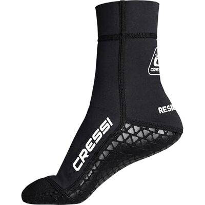 CRESSI Resilient Pro Neoprene Socks M Unisex Neopren 3 mm Schwarz Anti Sand System Smooth Glideskin Sandproof” mit Rutschfester Gummi Sohle, für Wassersport, M CRESSI Resilient Pro Neoprene Socks M Unisex Neopren 3 mm Schwarz Anti Sand System Smooth Glideskin Sandproof” mit Rutschfester Gummi Sohle, für Wassersport, M