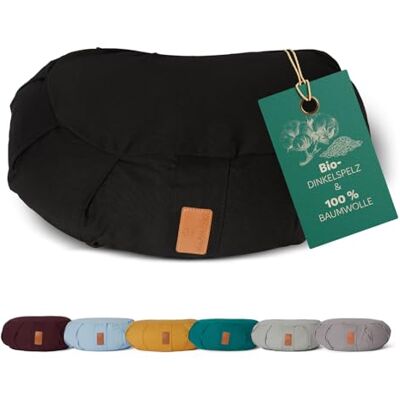 #DoYourYoga Zafu Halbmondkissen »Ganesh« mit Bio-Dinkelspelz (KBA) waschbarer Bezug 45 x 30 x 14 cm Meditations-, Sitz-, Rondokissen für Yin Yoga schwarz #DoYourYoga Zafu Halbmondkissen »Ganesh« mit Bio-Dinkelspelz (KBA) waschbarer Bezug 45 x 30 x 14 cm Meditations-, Sitz-, Rondokissen für Yin Yoga schwarz