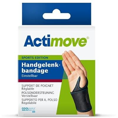 Actimove SPORTS EDITION einstellbare Handgelenkbandage zur Stabilisierung des Handgelenks für den Sport Schwarz, Universalgröße Actimove SPORTS EDITION einstellbare Handgelenkbandage zur Stabilisierung des Handgelenks für den Sport Schwarz, Universalgröße