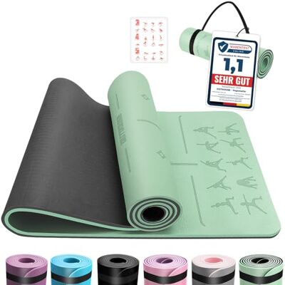 OUTDOUSE Yoga Matte, TPE 10mm Dicke Hautfreundliche Yogamatte Rutschfest Gymnastikmatte Pilates Gymnastik Meditation Stretching mit Trageriemen Home Workout Sportmatte 183x61cm OUTDOUSE Yoga Matte, TPE 10mm Dicke Hautfreundliche Yogamatte Rutschfest Gymnastikmatte Pilates Gymnastik Meditation Stretching mit Trageriemen Home Workout Sportmatte 183x61cm