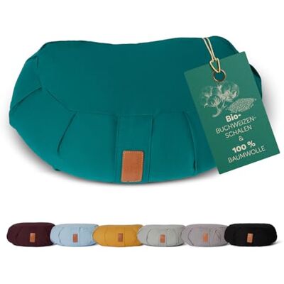#DoYourYoga Zafu Halbmondkissen »Ganesh« mit Bio-Buchweizenschalen (KBA) waschbarer Bezug 45 x 30 x 14 cm Meditations-, Sitz-, Rondokissen für Yin Yoga dunkelgrün #DoYourYoga Zafu Halbmondkissen »Ganesh« mit Bio-Buchweizenschalen (KBA) waschbarer Bezug 45 x 30 x 14 cm Meditations-, Sitz-, Rondokissen für Yin Yoga dunkelgrün