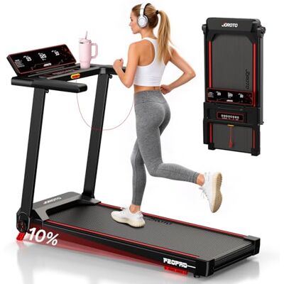 JOROTO Laufband für Zuhause mit Steigung 10%, Laufband Klappbar bis 12 km/h, mit LED-Display, Bluetooth App-Kompatibel, 2.75 HP Walking Pad für Zuhause & Büro, bis130 kg JOROTO Laufband für Zuhause mit Steigung 10%, Laufband Klappbar bis 12 km/h, mit LED-Display, Bluetooth App-Kompatibel, 2.75 HP Walking Pad für Zuhause & Büro, bis130 kg