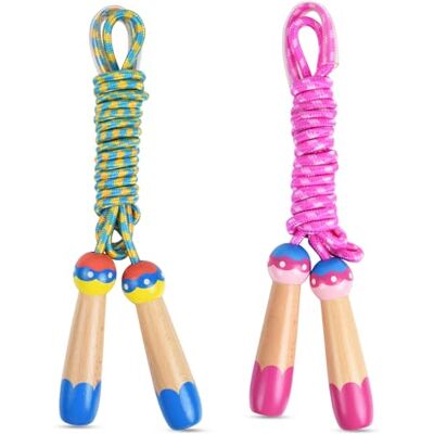 OTraki Springseil Kinder 280cm Seilspringen Bead Skipping Rope Springen Seil 4 5 6 7 8 9 10 jahre Kinderspiele für Jungen und Mädchen Fitness Training (Blue+Pink) OTraki Springseil Kinder 280cm Seilspringen Bead Skipping Rope Springen Seil 4 5 6 7 8 9 10 jahre Kinderspiele für Jungen und Mädchen Fitness Training (Blue+Pink)