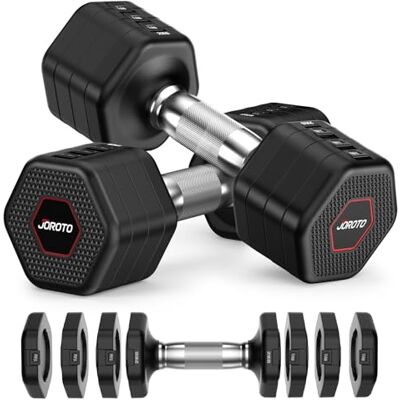 JOROTO Hanteln Set, 4-in-1 Verstellbare Hanteln Kurzhanteln 2er set, 2–5 kg, mit Verchromtem Rutschfestem Griff, Geeignet für Männer und Frauen, für Krafttraining, Fitness und Heimtraining (Schwarz) JOROTO Hanteln Set, 4-in-1 Verstellbare Hanteln Kurzhanteln 2er set, 2–5 kg, mit Verchromtem Rutschfestem Griff, Geeignet für Männer und Frauen, für Krafttraining, Fitness und Heimtraining (Schwarz)